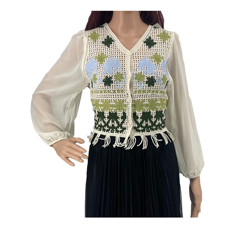 Long Sleeve Crochet Top Pattern (H09)