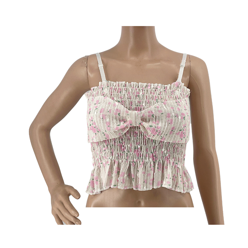 String Floral Crop Top (61582)