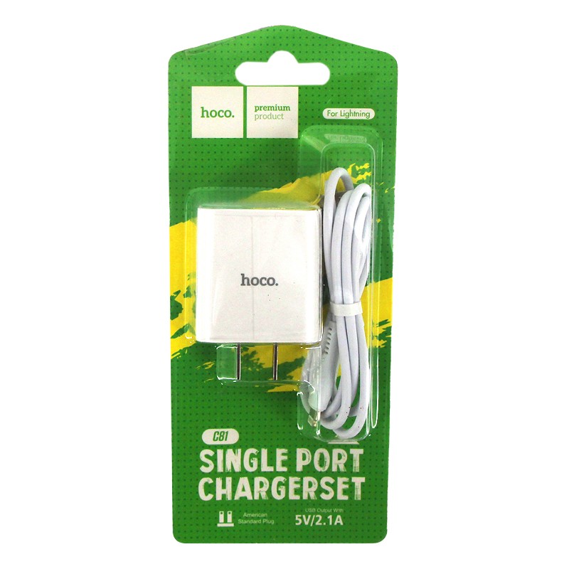 Hoco Single Port iPhone Charger Set