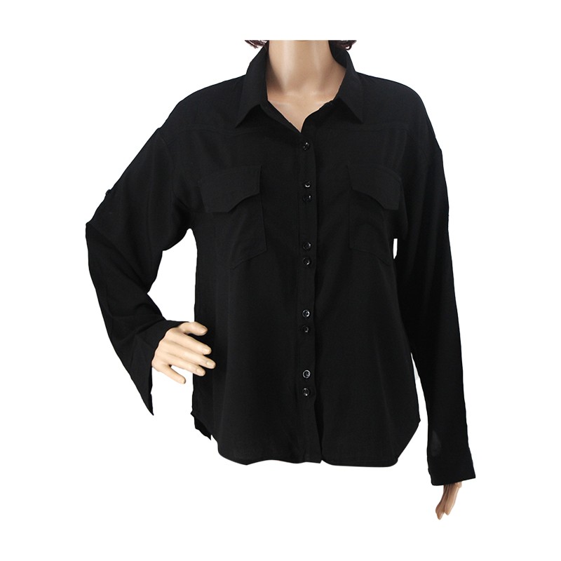 Long Sleeve Solid Blouses (108)