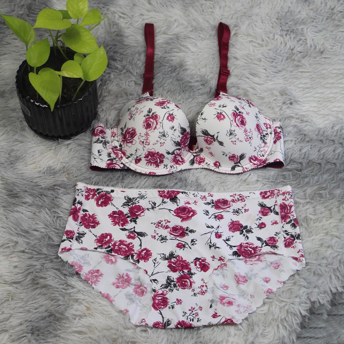 Lynsy Floral Print Bra & Panty Set (101)