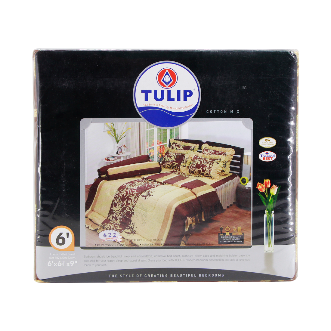 Tulip Elastic Fitted Sheet 6'x6'.5"x9" (5pcs)