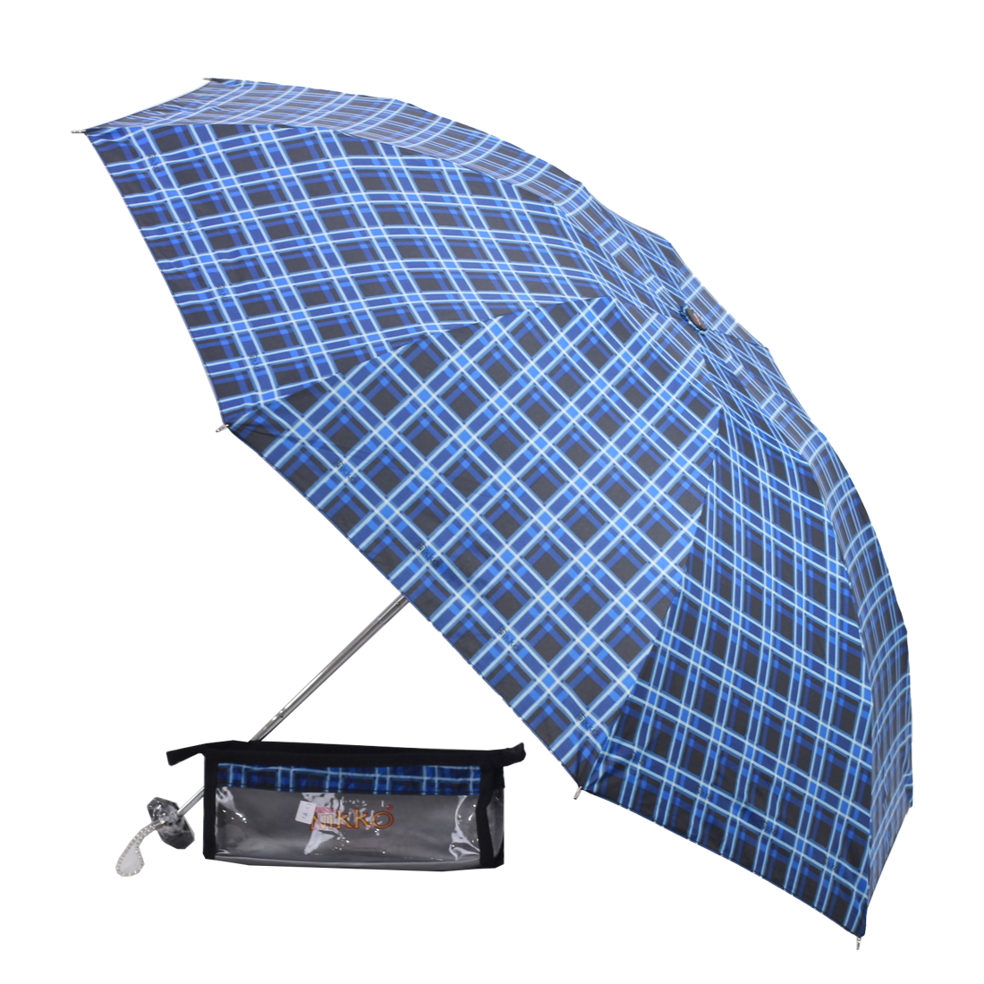 Nikko Checkered Folding Umbrella