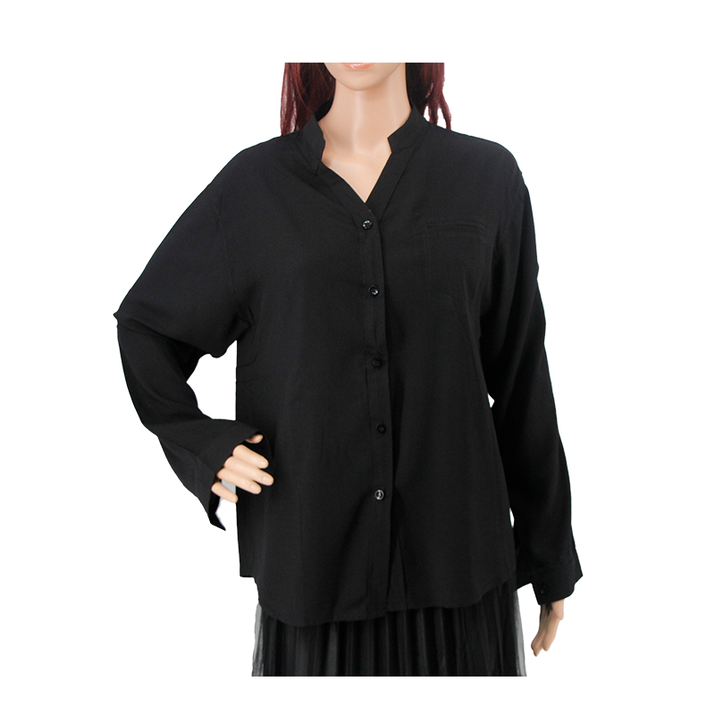 Long Sleeve Solid Blouses (1657)