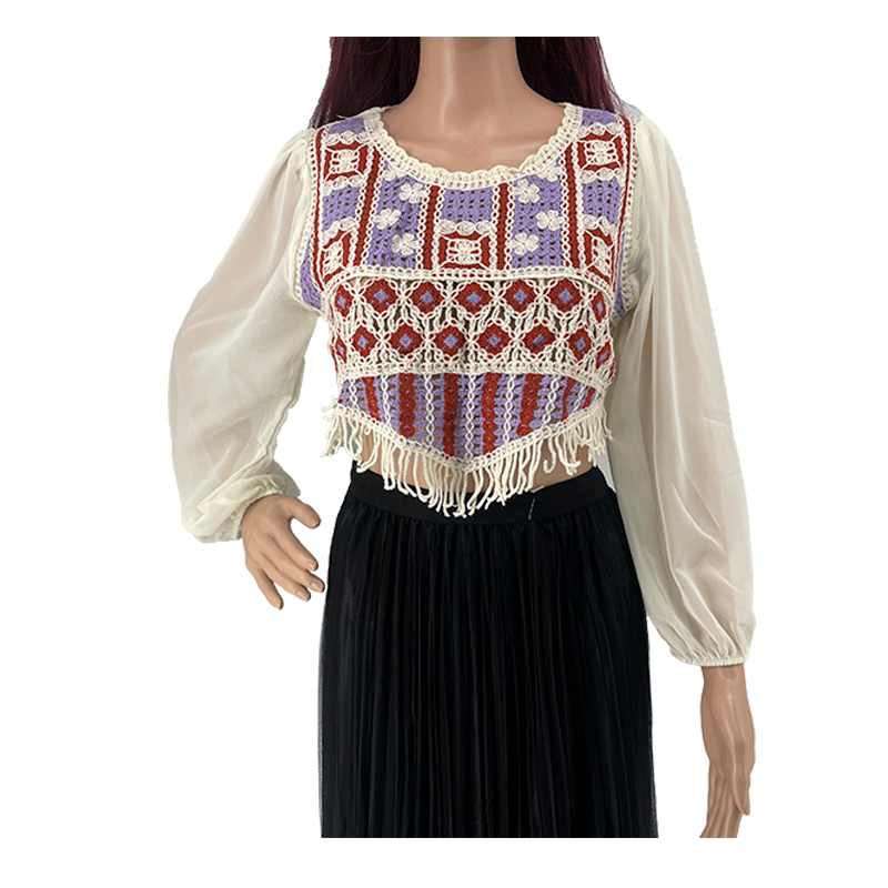 Long Sleeve Crochet Top Pattern (H07)