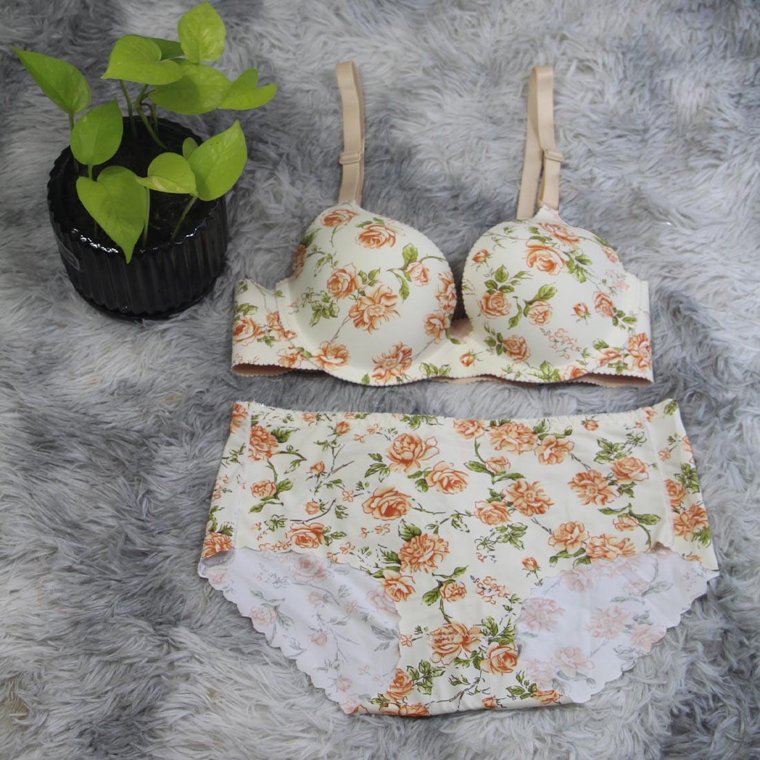 Lynsy Floral Print Bra & Panty Set (102)