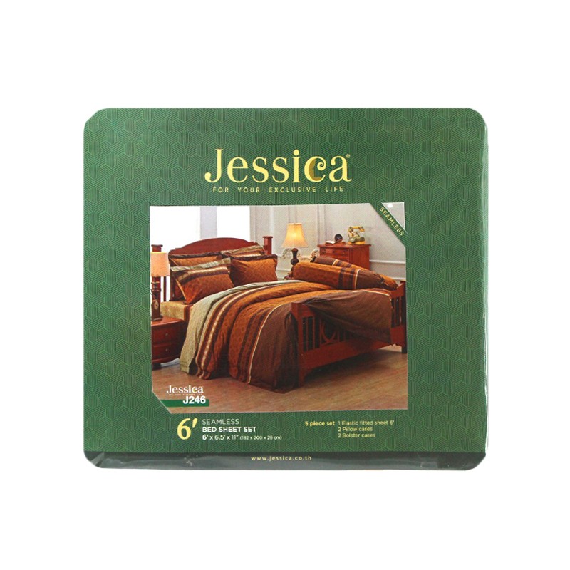 Jessica Fitted Bed Sheet 6'x6'.5x11" (5pcs)