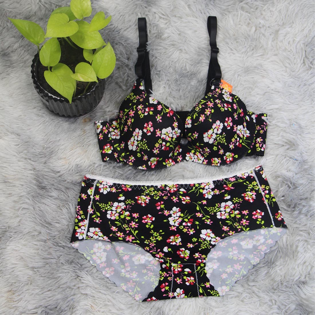 Lynsy Floral Print Bra & Panty Set (8234)