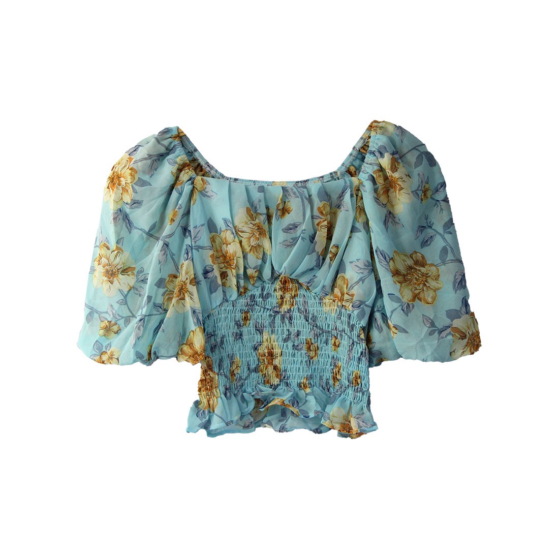 Chiffon Floral Print Top(515)