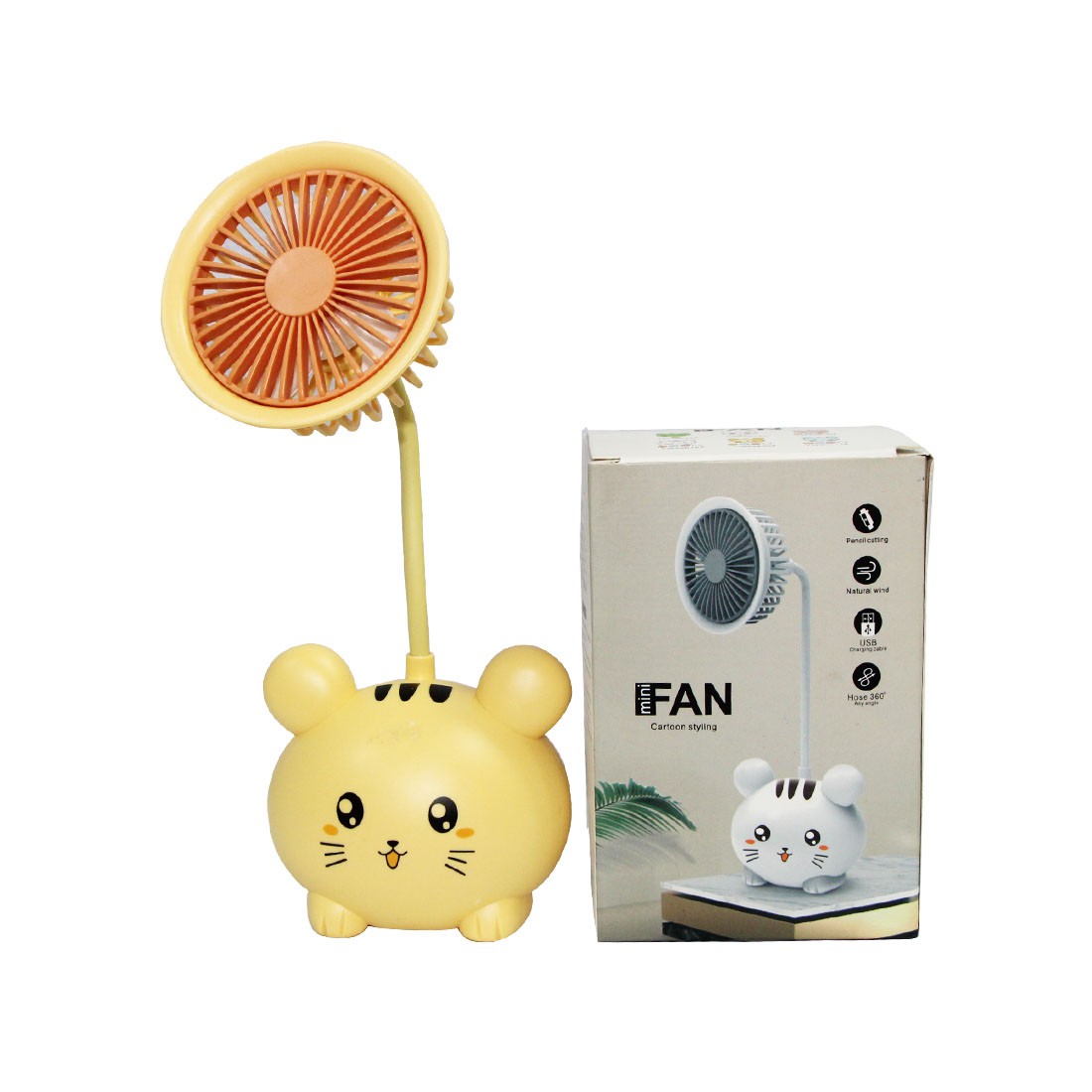 Cartoon Styling Pencil Sharpening Mini Fan