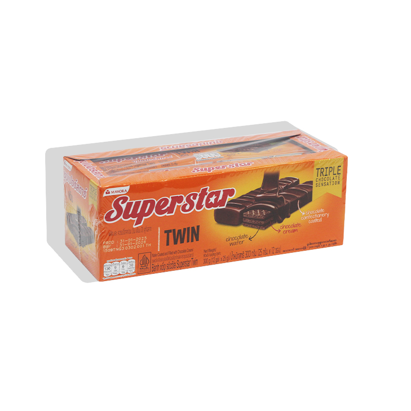 Mayora SuperStar Twin Triple Chocolater Wafer 300g