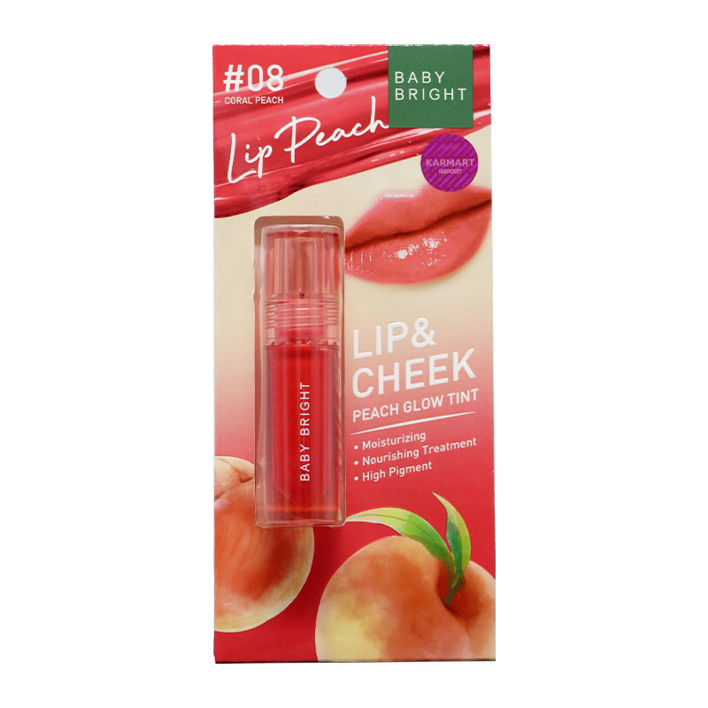 Baby Bright Lip & Cheek Peach Glow Tint (08 Coral Peach)