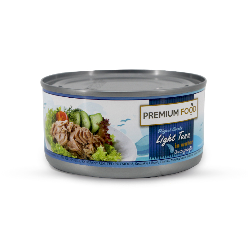 Premium Food Skipjack Chunks Light Tuna In Water 185g