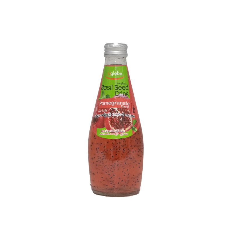 Uglobe Basil Seed Drink 290ml (Pomegranate)