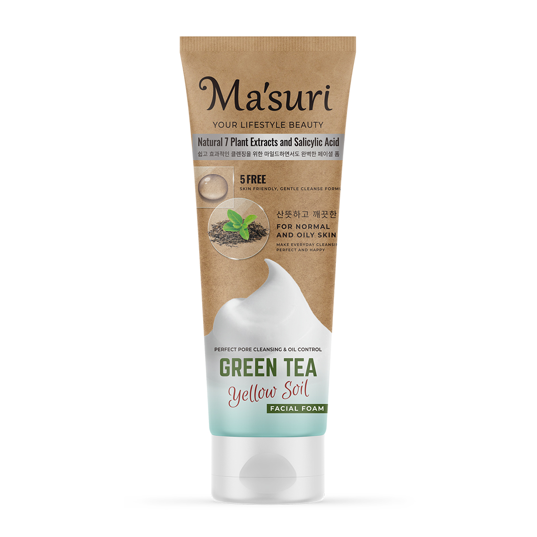 Masuri Green Tea Yellow Soil Foam 180ml