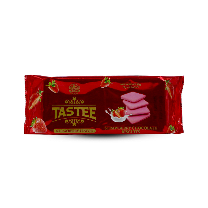 Tastee Strawberry Chocolate Biscuit Strawberry Flavor 52g 