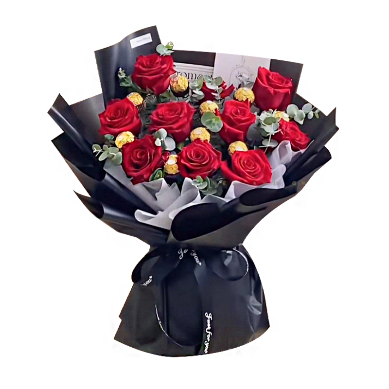 Rose & Chocolate Bouquet *12rose-19pcs