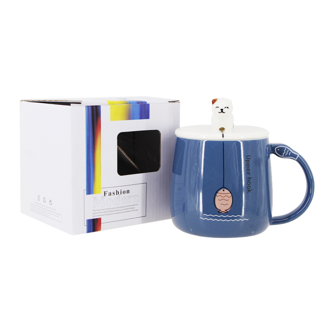 Ceramic Mug & Cover With Spoon