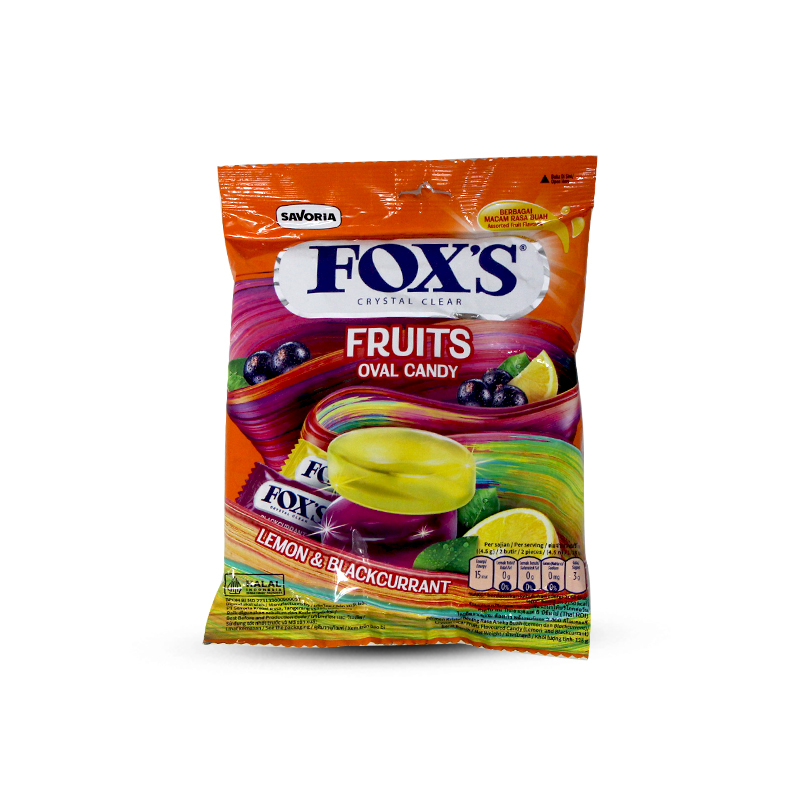 Fox's  Fruits Oval Candy Lemon & Blackcurrant Flavour 125g