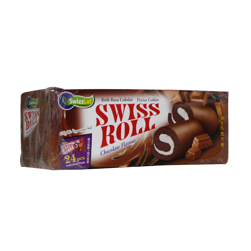 Swiss Roll Cake Chocolate Flavour 24pcs