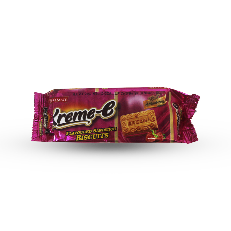 Bakemate Kreme-e Sandwich Strawberry Biscuit 70g