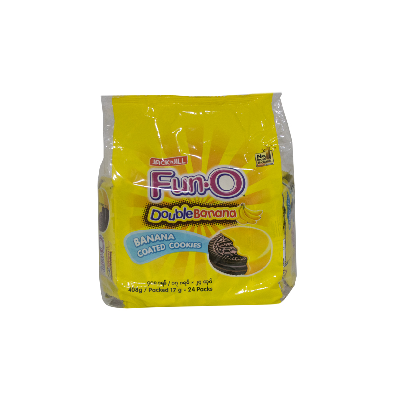 Jack & Jill Fun.O Double Banana Coated Cookies 408g