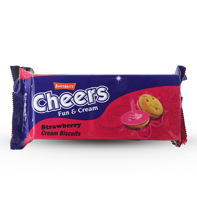 Bakemate Cheers Strawberry Cream Biscuit 