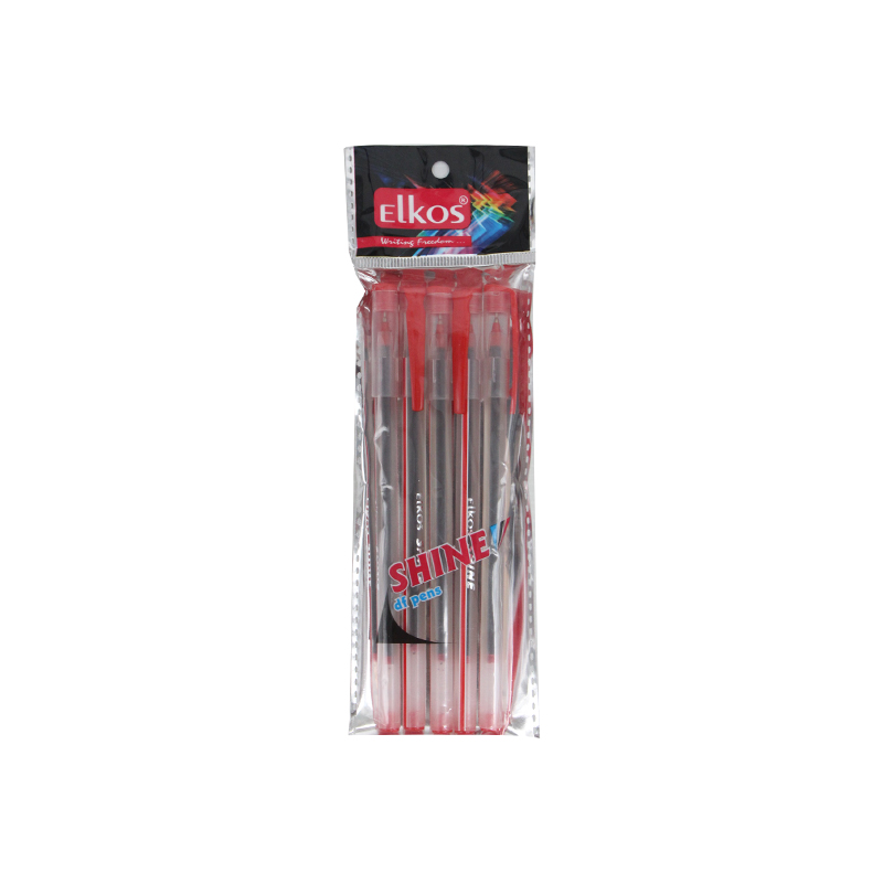 Elkos Shine Df Ball Pen 5pcs (Red)